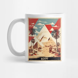 Egypt Pyramids of Giza Vintage Poster Tourism Mug